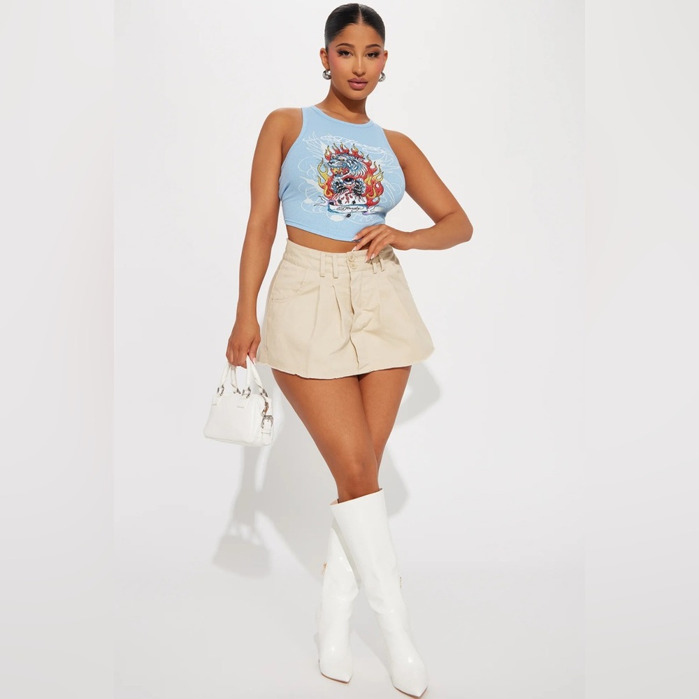 Fashion Nova Courtney Pleated Skort Khaki